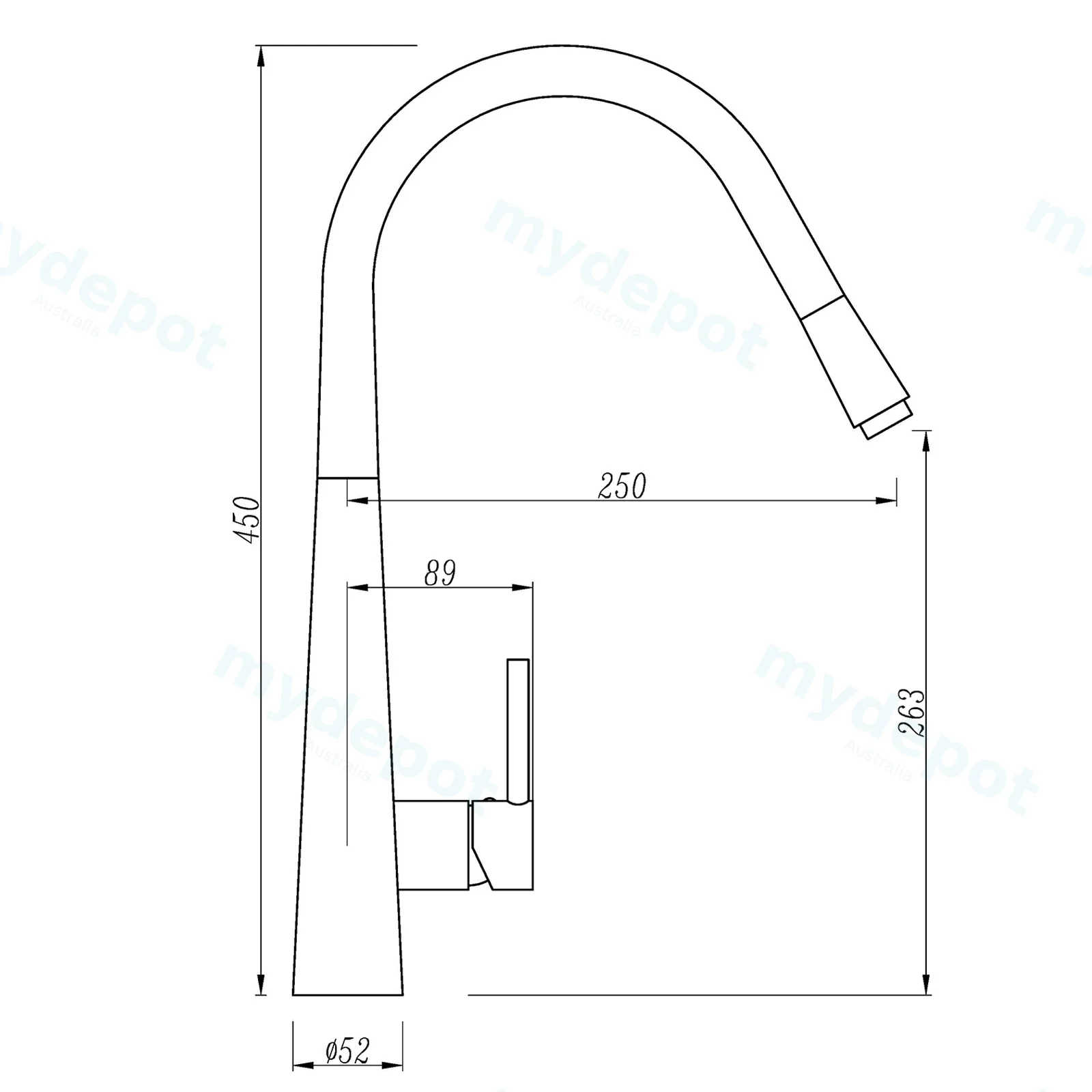 Pentro Chrome Pull Out Kitchen Mixer view 2
