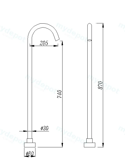 Pentro Chrome Free Standing Spout view 2