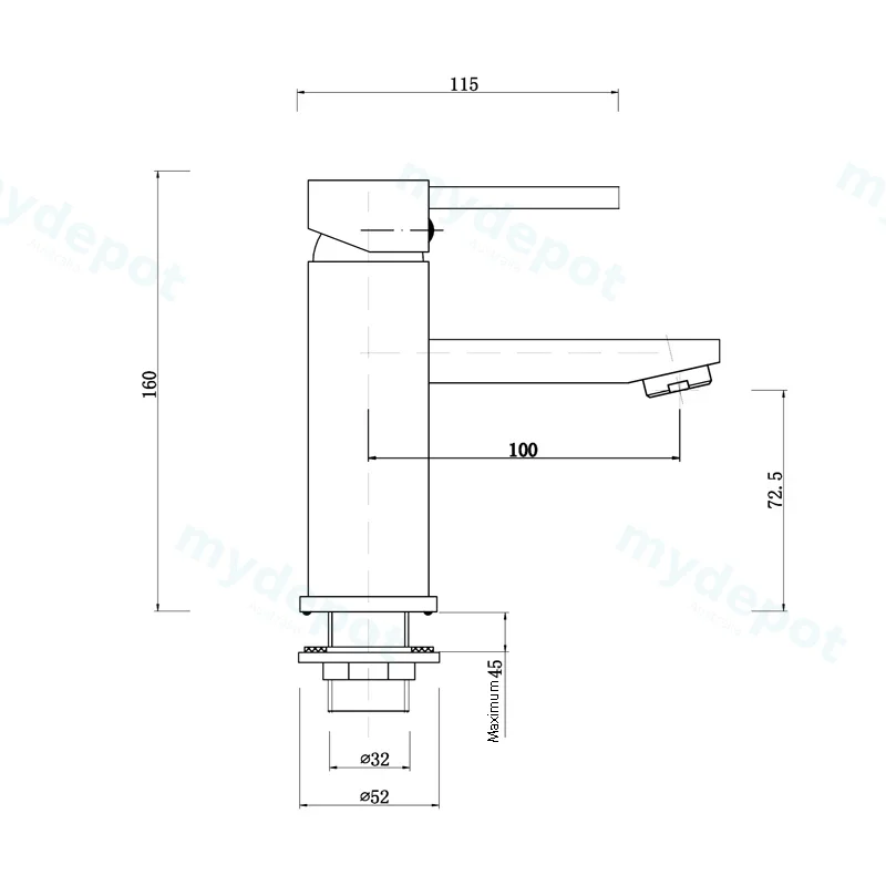 Pentro Matte Black Round Basin Mixer Tap view 2