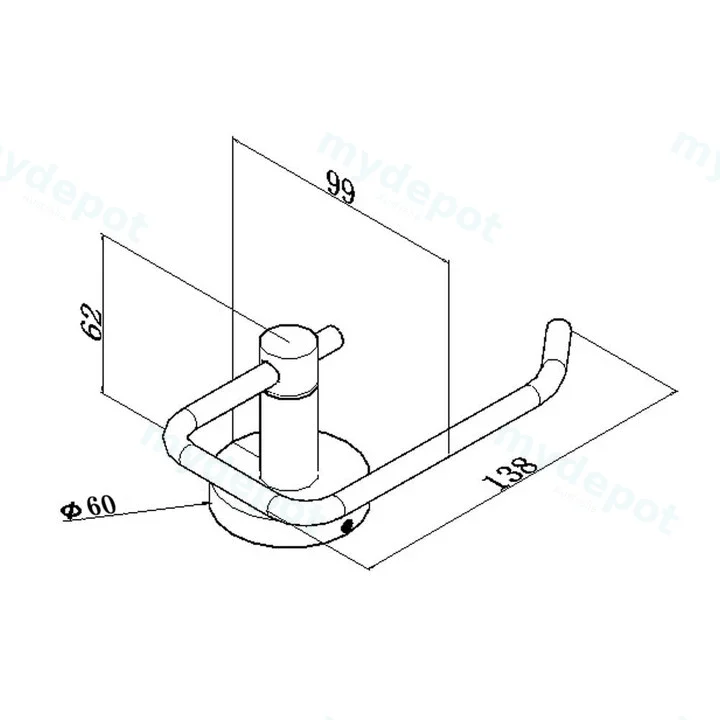 Pentro Matte Black Toilet Roll Holder view 2