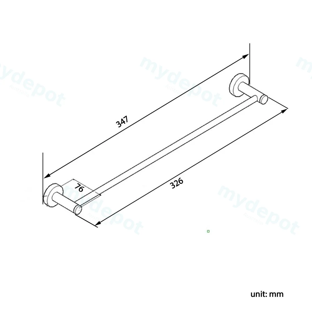 Pentro Matte Black 300mm Towel Rail view 2