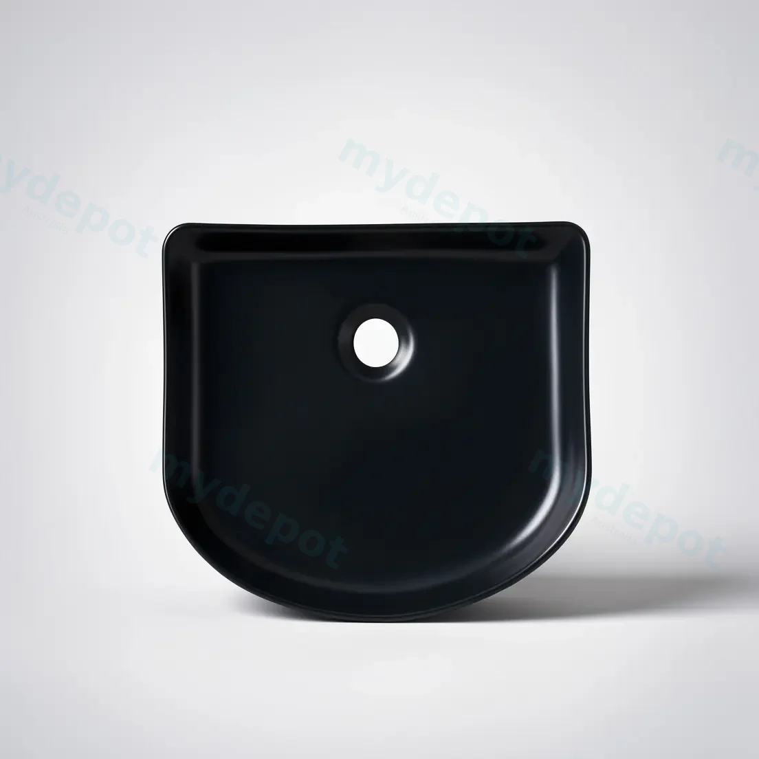 415*365*120mm Cora Above Counter Fluted Matt Black Arch Basin view 2