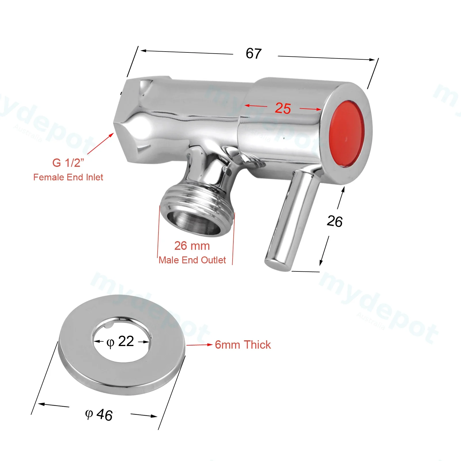 Pentro Brushed Nickel G 3/4" Washing Machine Taps SET view 2
