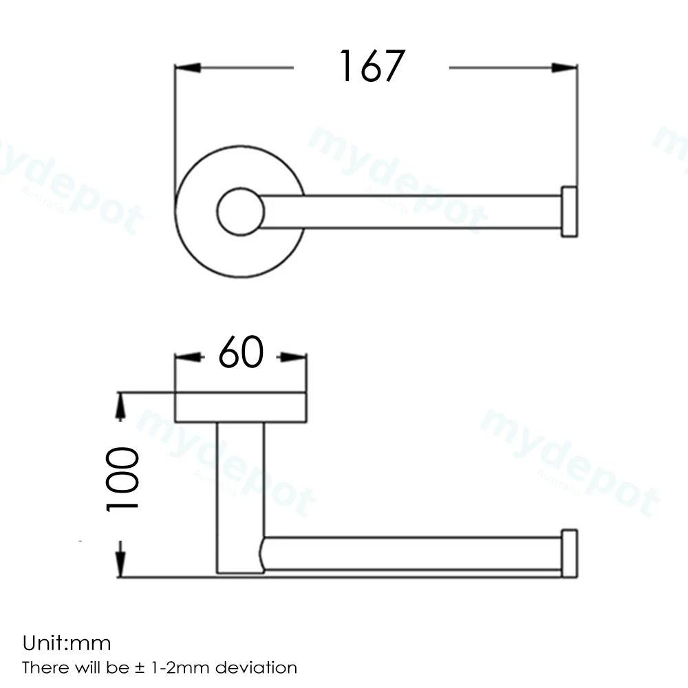 Pentro Brushed Nickel Toilet Roll Holder view 2