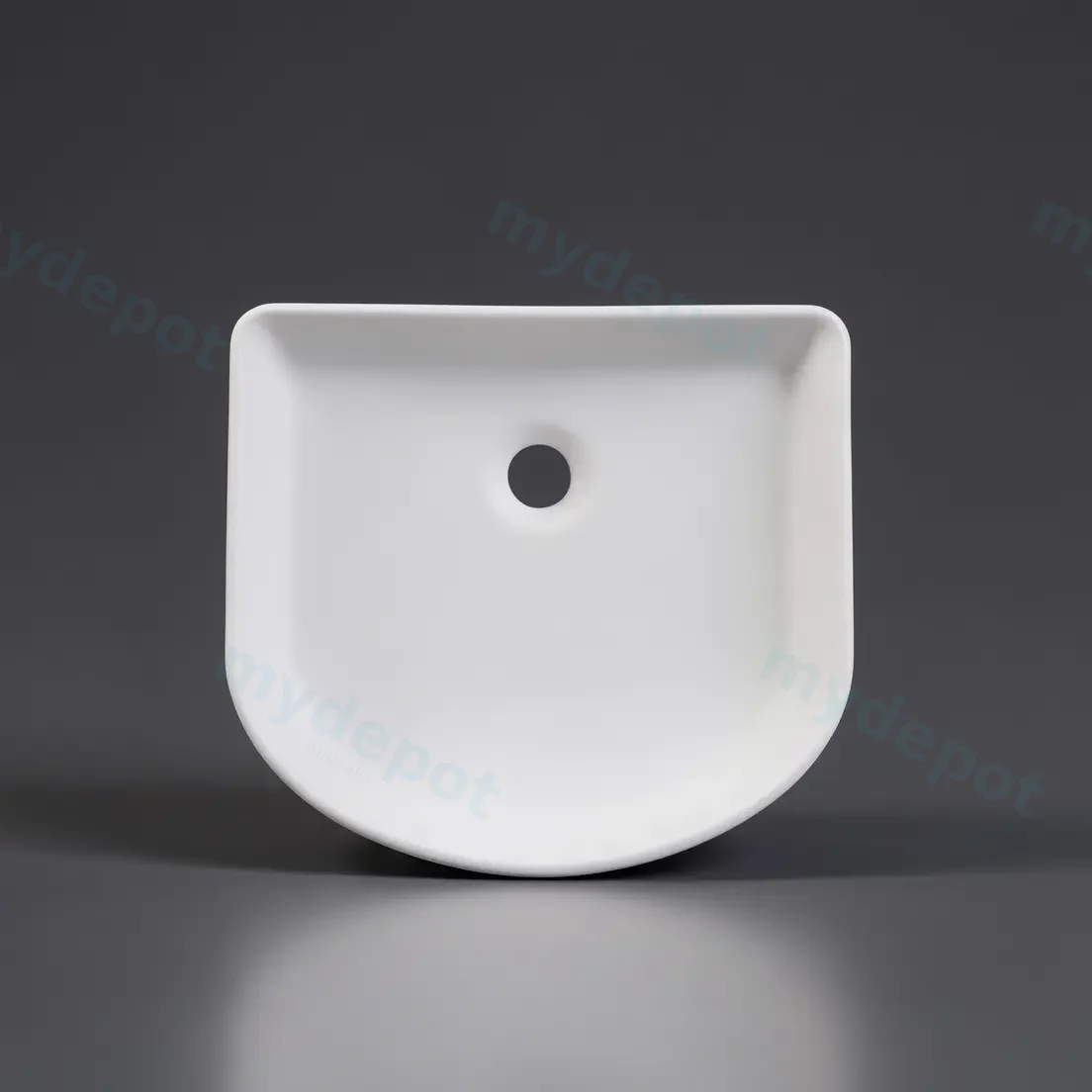 415*365*120mm Cora Above Counter Fluted Matt White Arch Basin view 2