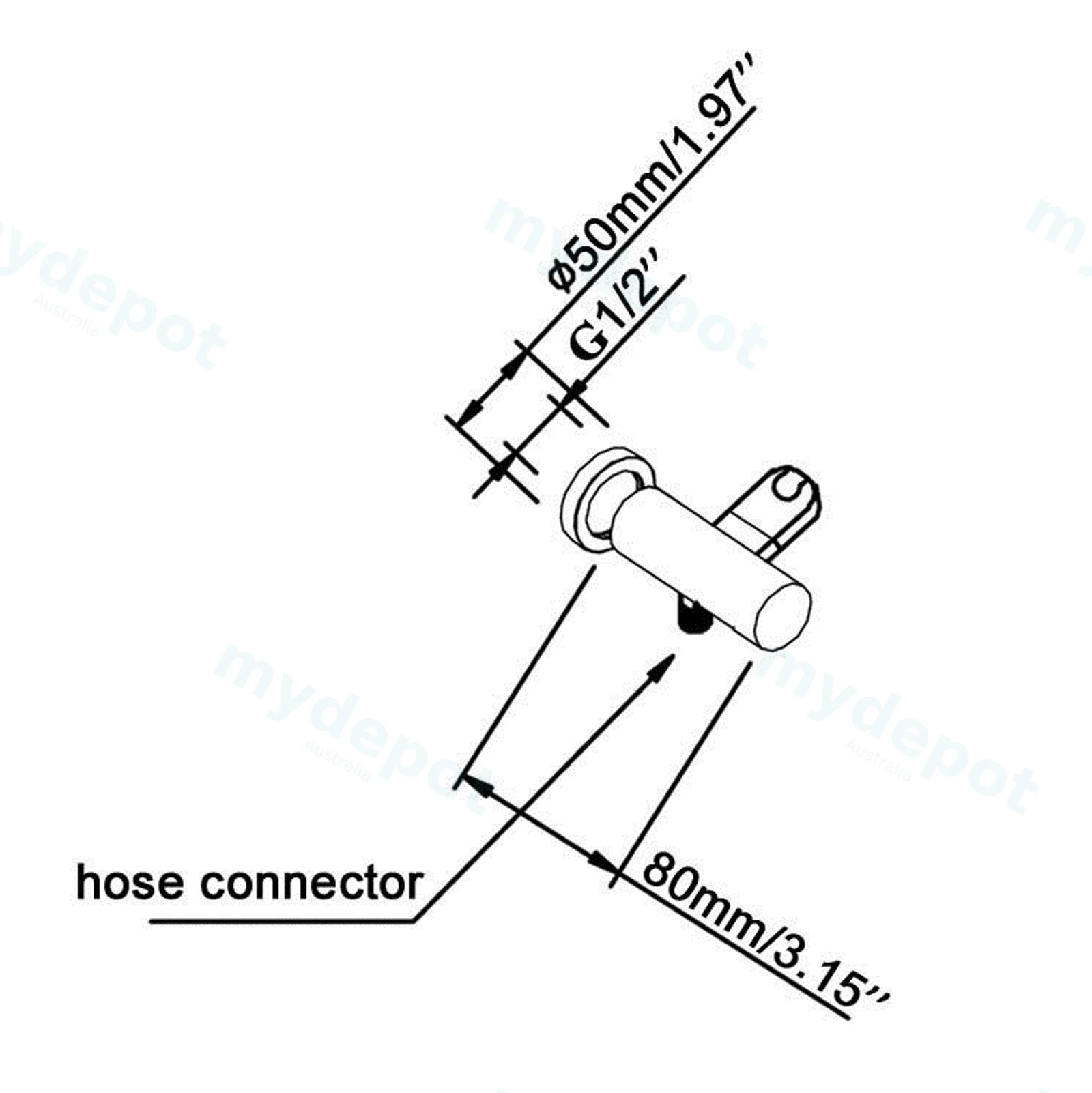 Pentro Gun Metal Grey Shower Holder & Connector view 2