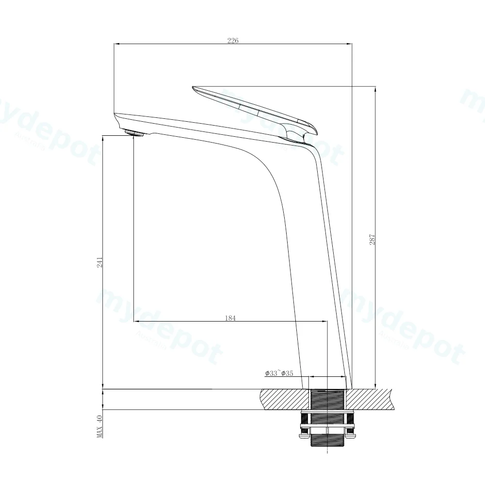 Bellino Brushed Nickel Tall Basin Mixer view 2