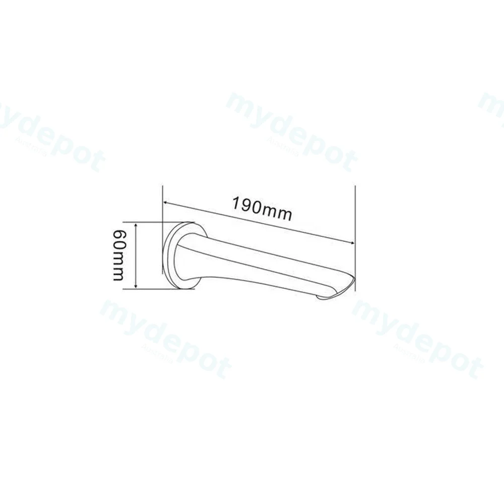 Bellino Brushed Nickel Wall Bath / Spout view 2
