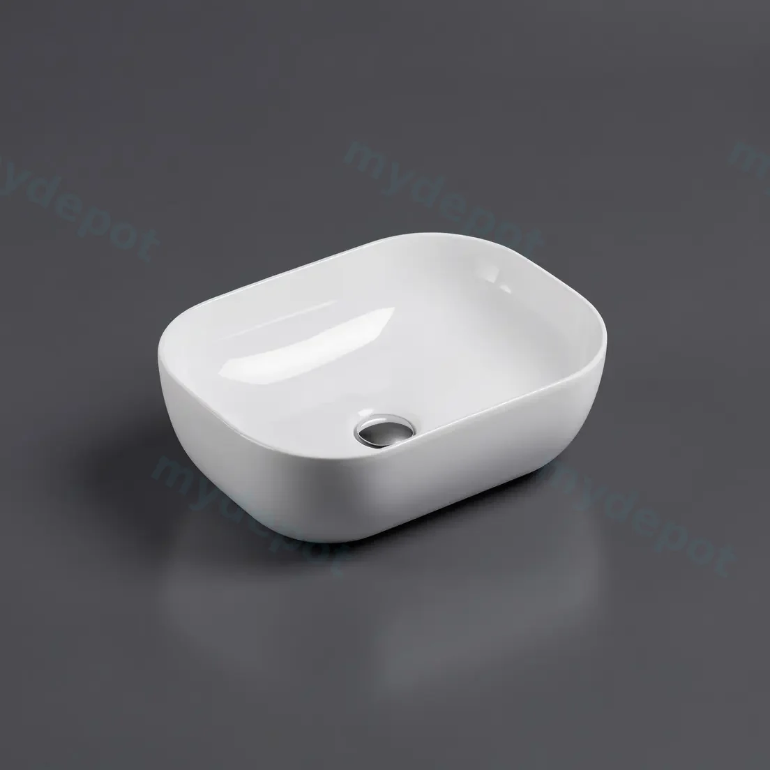 460*325*137mm Gloss White Ellips Fine Ceramic Above Counter Basins Non Overflow,32mm Waste view 2