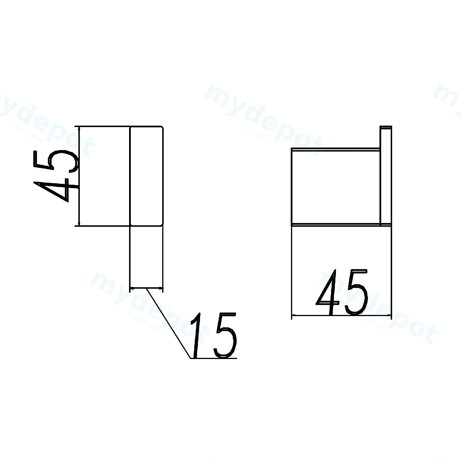 Cavallo Mattte Black Square Robe Hook view 2
