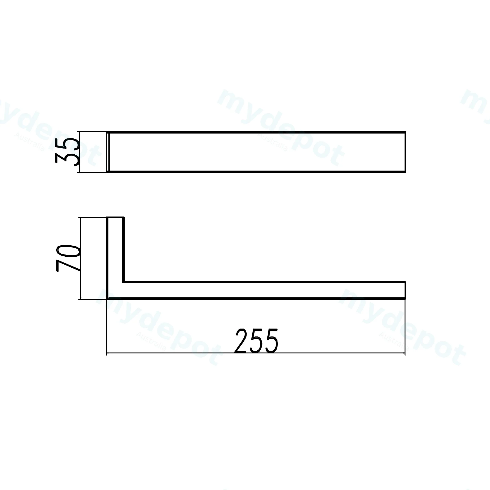 Cavallo Brushed Yellow Gold Square Towel Rail 255mm view 2