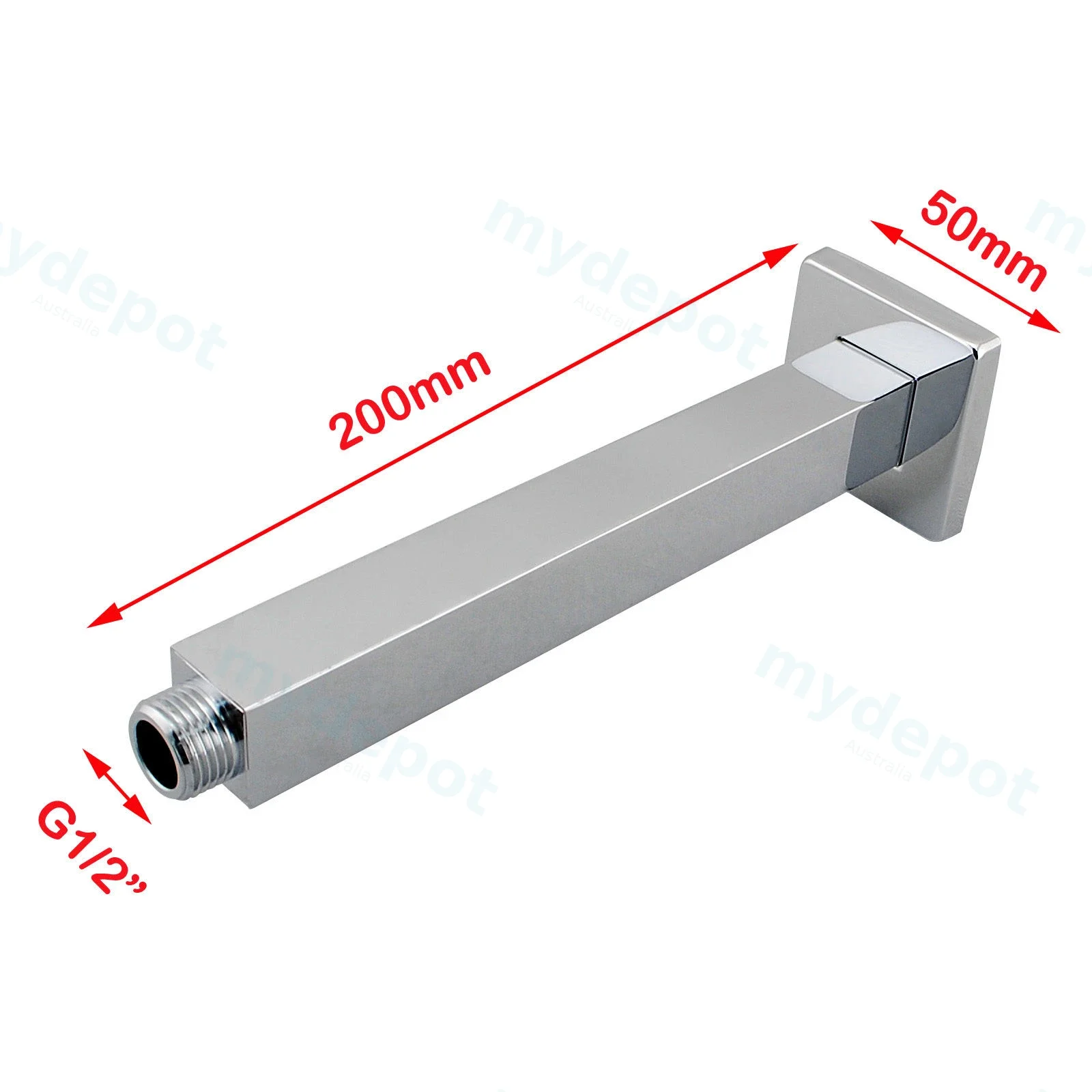 Cavallo Brushed Nickel Square Ceiling Shower Arm 200mm view 2