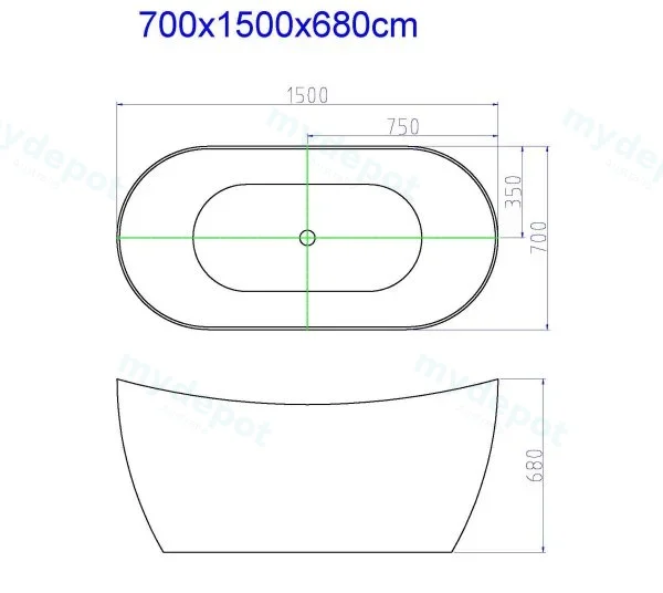 1500*765*695mm Disney Ultra Thin Freestanding Bathtub Gloss White view 2