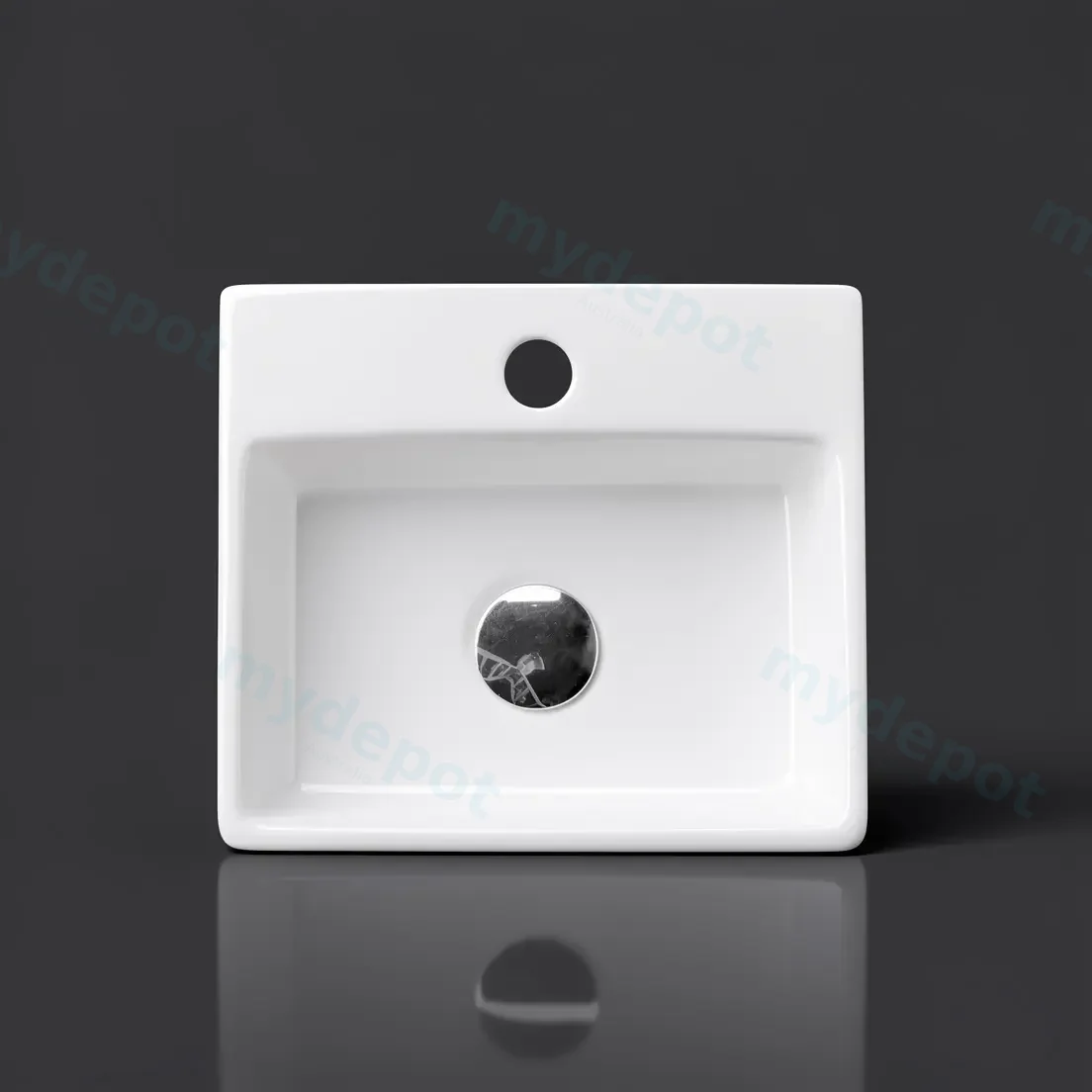 330*290*110mm Wall Hung Rectangular Basin With Mixer Hole view 2