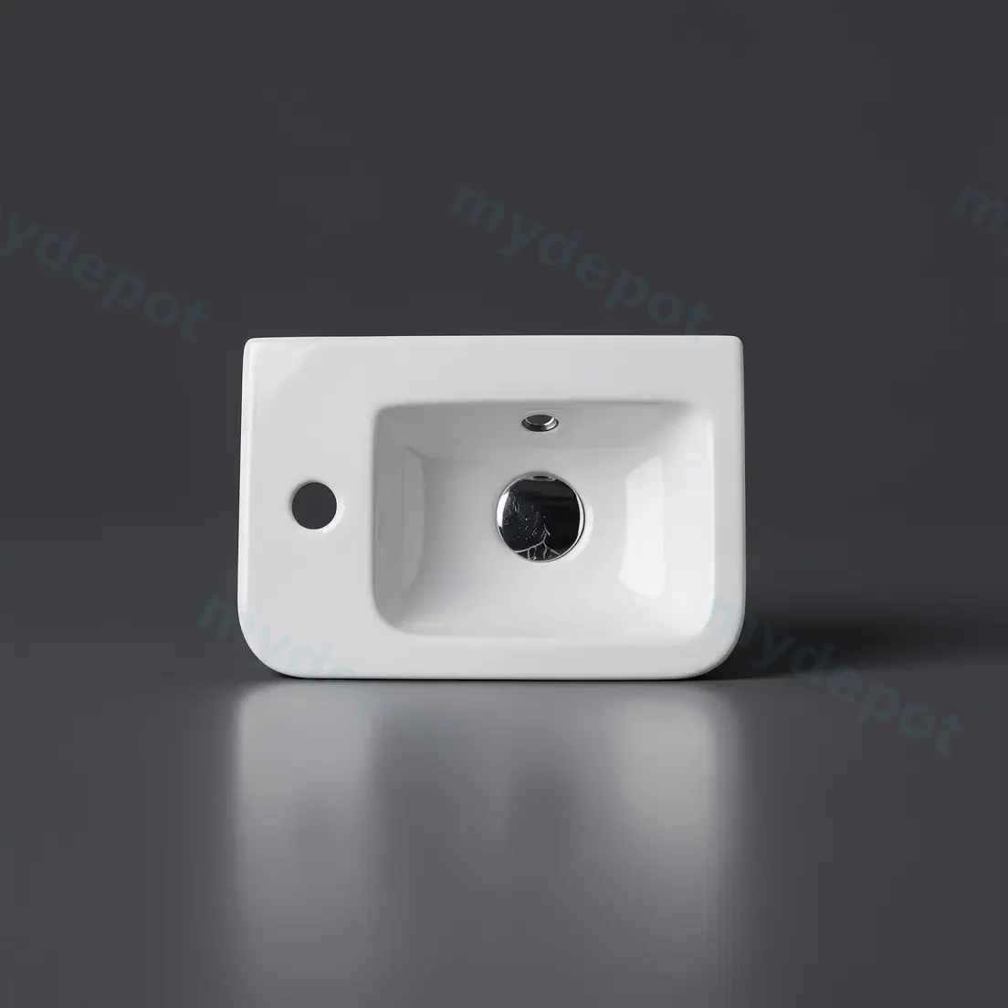 375*245*100mm Wall Hung Rectangular Basin With Right Side Mixer Hole view 2