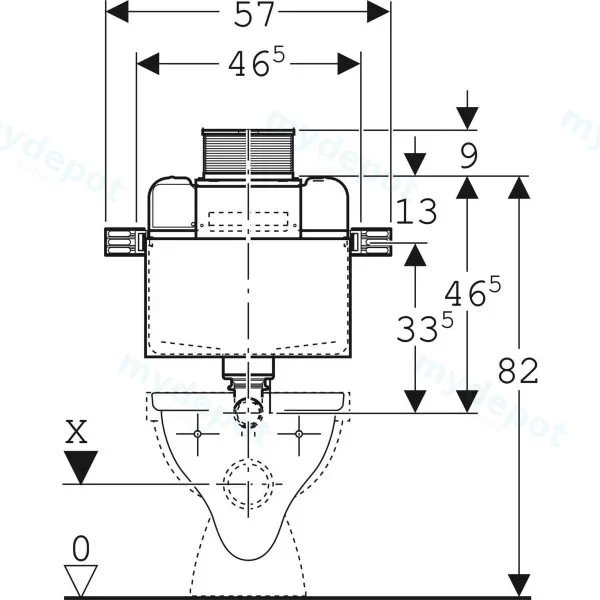 Kappa Under Counter Low Level Concealed Cistern Mechanical Top Or Front Flush 4.5/3L Hdpe Blow Moulded Tank view 2