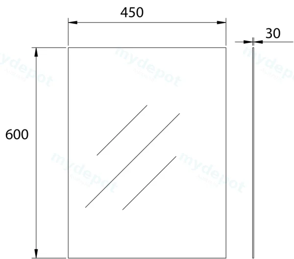 450*600*5mm Pencil Edge Plain Mirror view 2