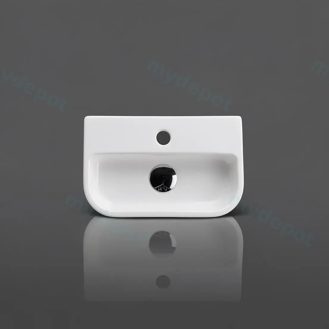 380*245*80mm Wall Hung Rectangular Basin With Mixer Hole view 2