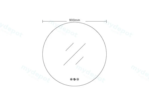 900*900*35mm Round Led Mirror view 2