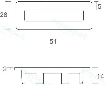 Basin Overflow Cover - Square Chrome view 2