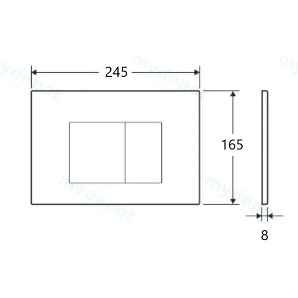 Access Plate Square Button White view 2