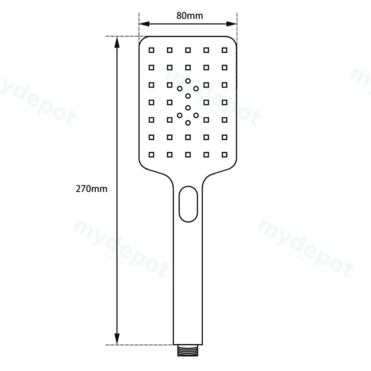 Square 3 Functions Black Rainfall Handheld Shower Head view 2