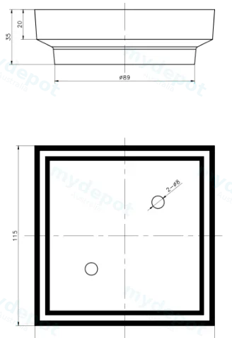 115*115mm Gun Metal Grey Smart Tile Insert Floor Waste Shower Grate Drain (88mm outlet) view 2