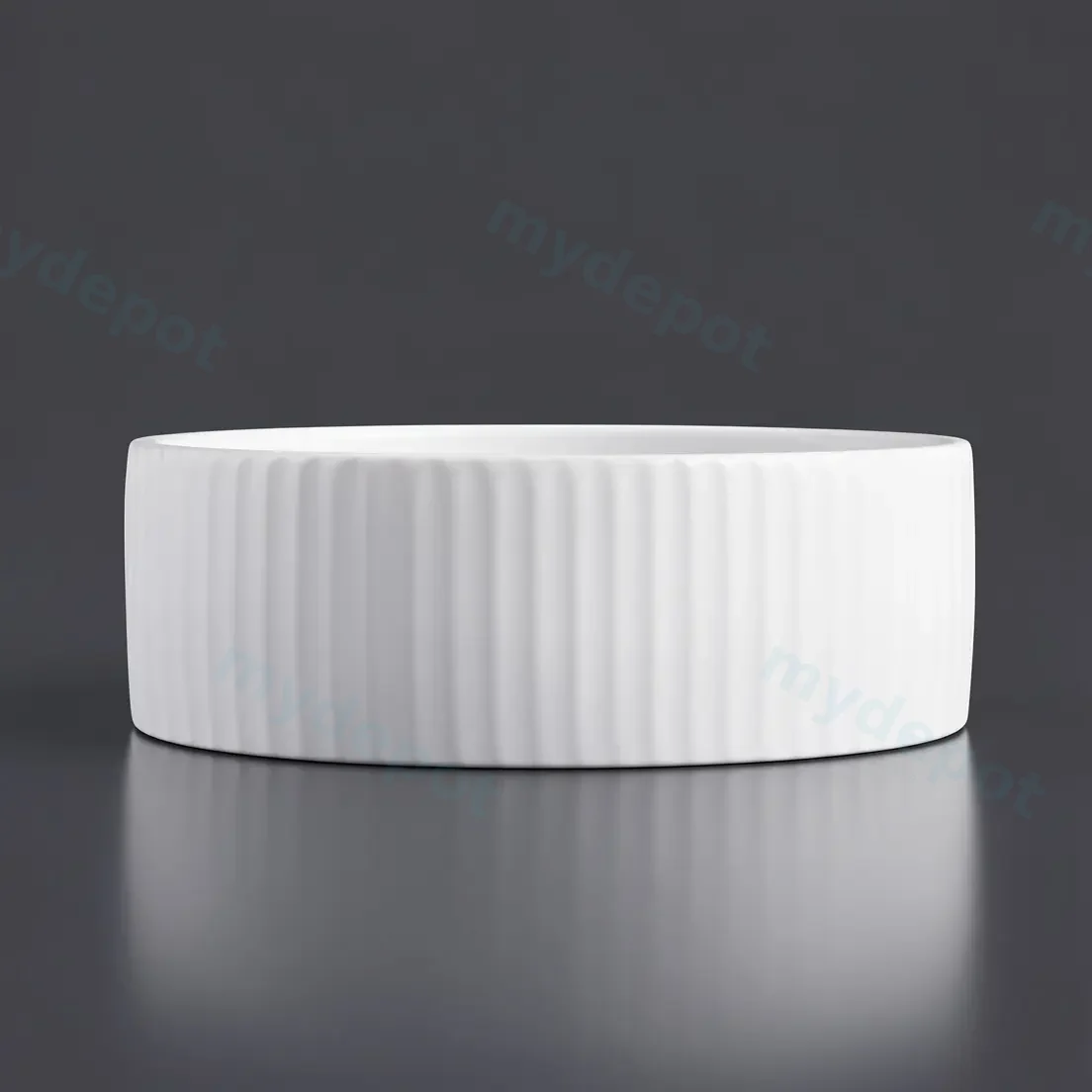 360*360*120mm Cora Above Counter Fluted Matt White Circle Basin (New Arrival) view 4