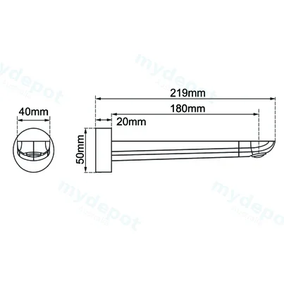 Rushy Brushed Nickel Bathtub/Basin Wall Spout view 2