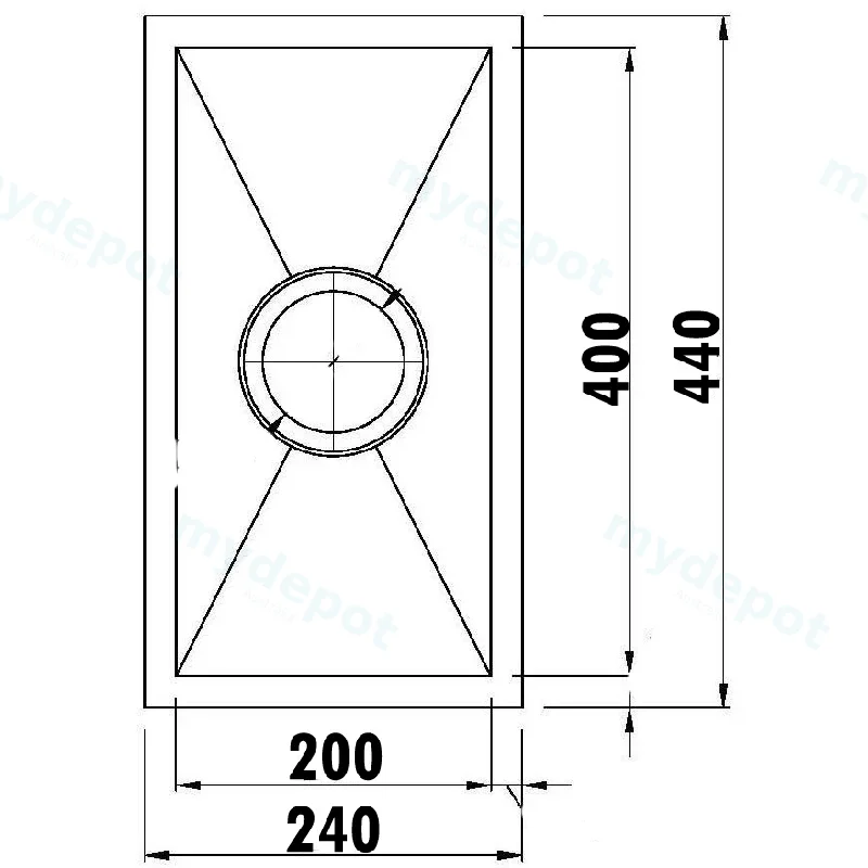 Rosa Above / Undermount 240 x 440 x 200mm(304 Stainless Steel) view 2