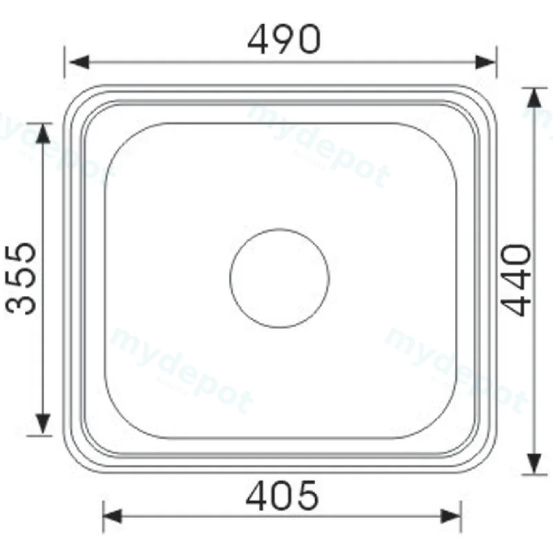 Single Bowl Sink 490 x 440mm(304 Stainless Steel) view 2
