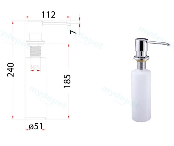 Soarp Dispenser For Cora/ Eden sink Chrome view 2