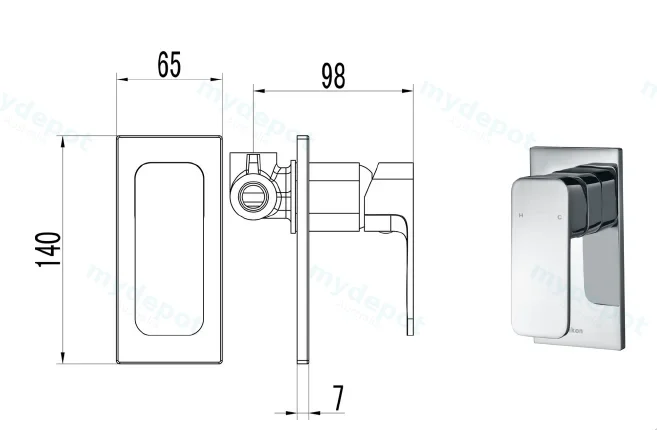 Seto Wall Mixer(Chrome) view 2