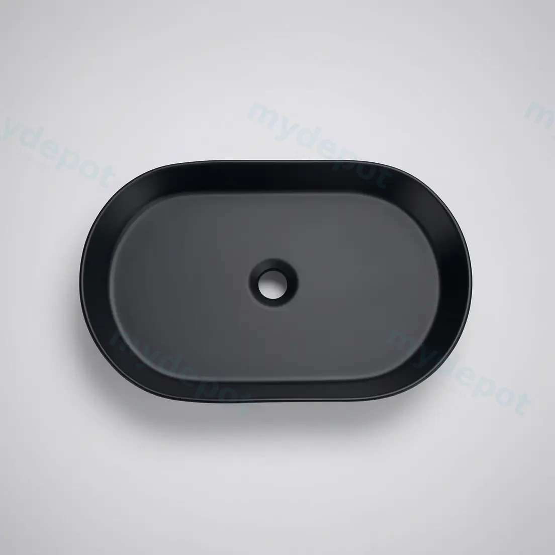 580*360*120mm Cora Above Counter Fluted Matt Black Pill Basin view 2
