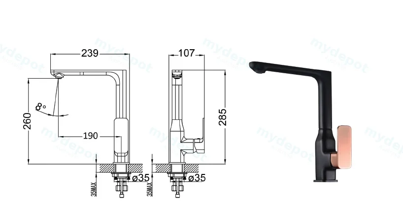 Seto Sink Mixer Lead Free(Chrome) view 2