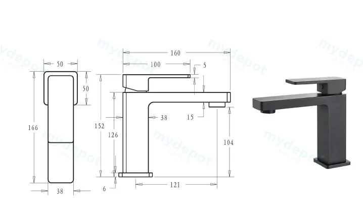 Ceram Basin Mixer(Matt Black) view 2