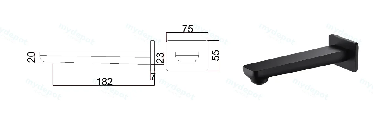 Seto Bath Spout(Chrome) view 2
