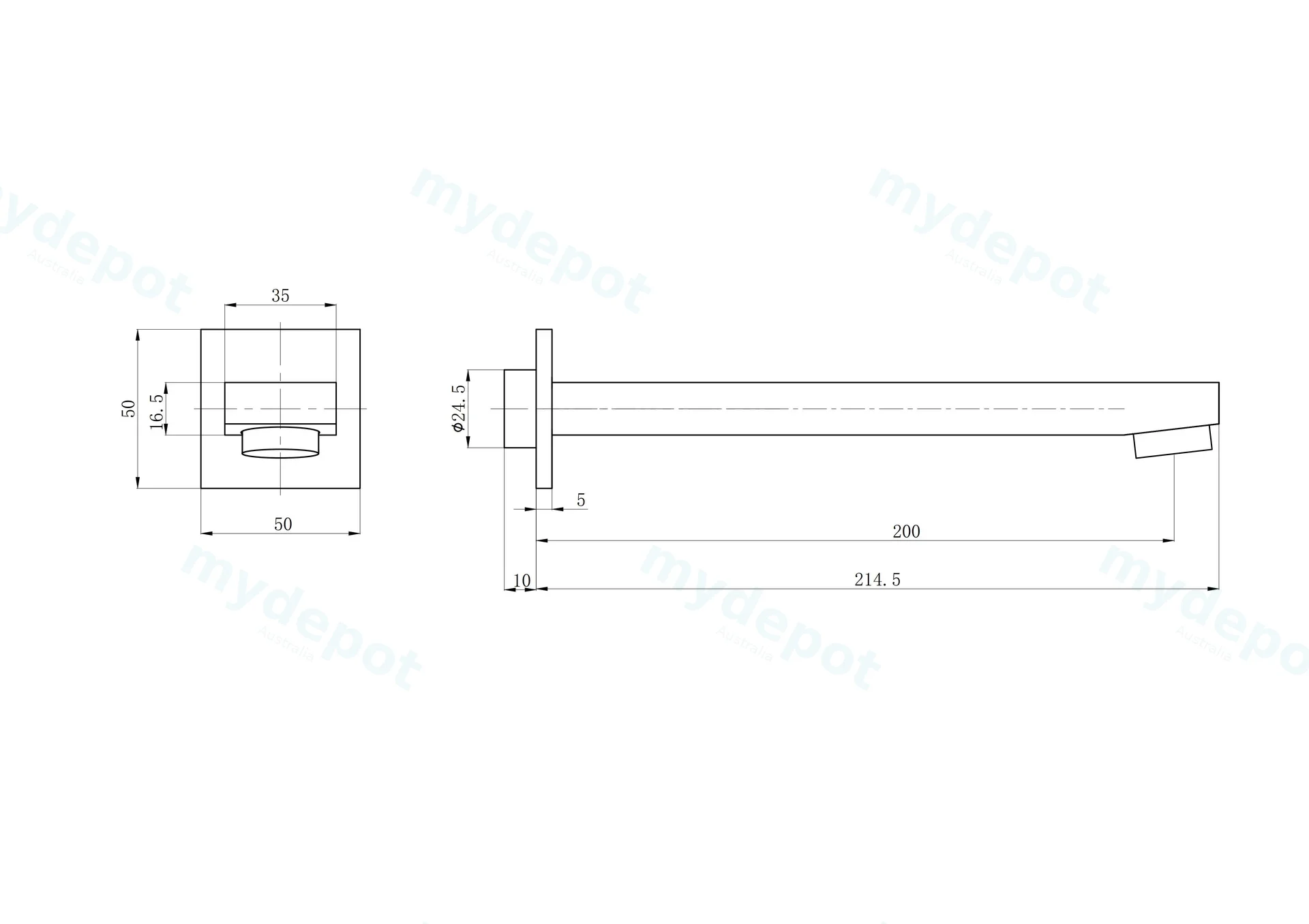 Ceram Bath Spout(Chrome) view 2
