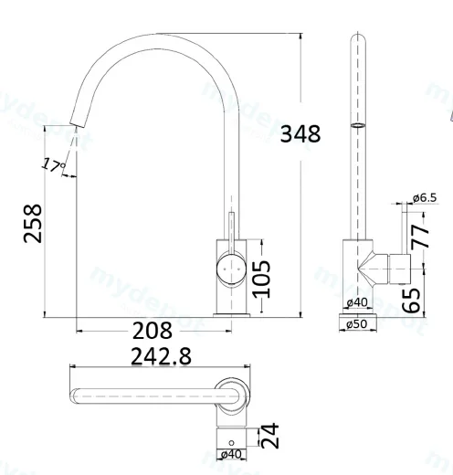 Hali Sink Mixer Lead Free(Chrome) view 2