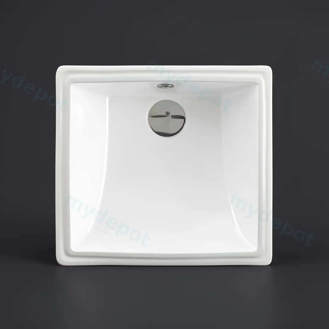440*440*190mm Undermount Square Basin No Tap Holes view 2