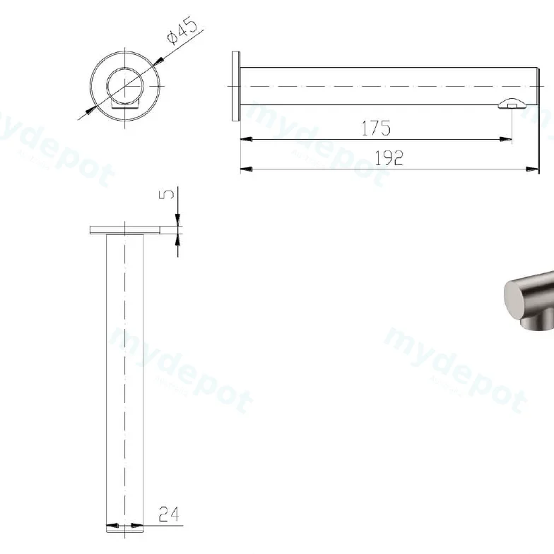 Hali Brushed Nickel Bath Spout Lead Free view 2