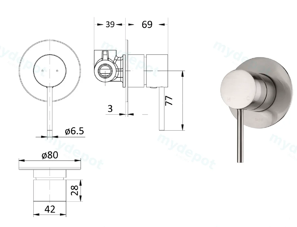 Hali Wall Mixer(Brushed Nickel) view 2