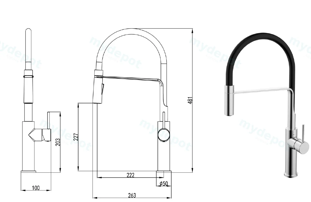 Hali Chrome Multifunction Sink Mixer Lead Free view 2