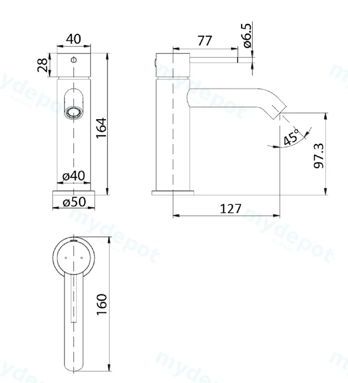 Hali Brushed Nickel Basin Mixer Lead Free view 2
