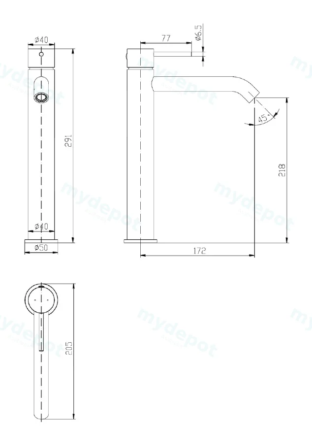 Hali Chrome Highrise Basin Mixer Lead Free view 2