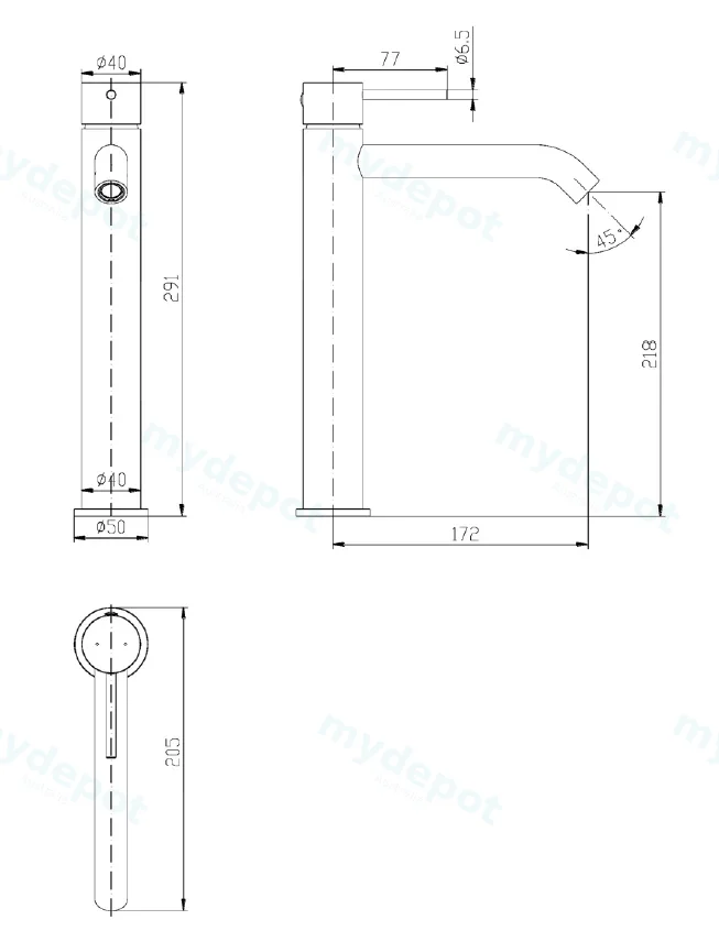 Hali Brushed Gold High Basin Mixer Lead Free view 2