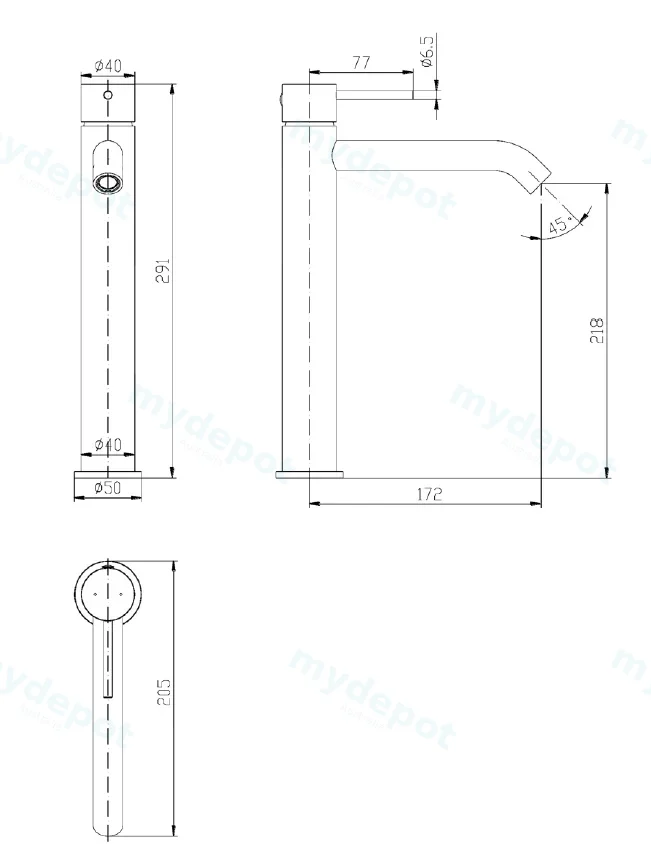 Hali Brushed Nickel High Rise Basin Mixer Lead Free view 2