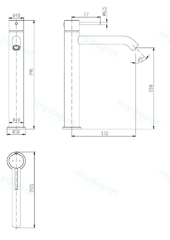 Hali Gunmetal  High Basin Mixer Lead Free view 2
