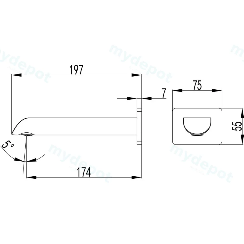 Kara Chrome New Bath Spout Lead Free view 2