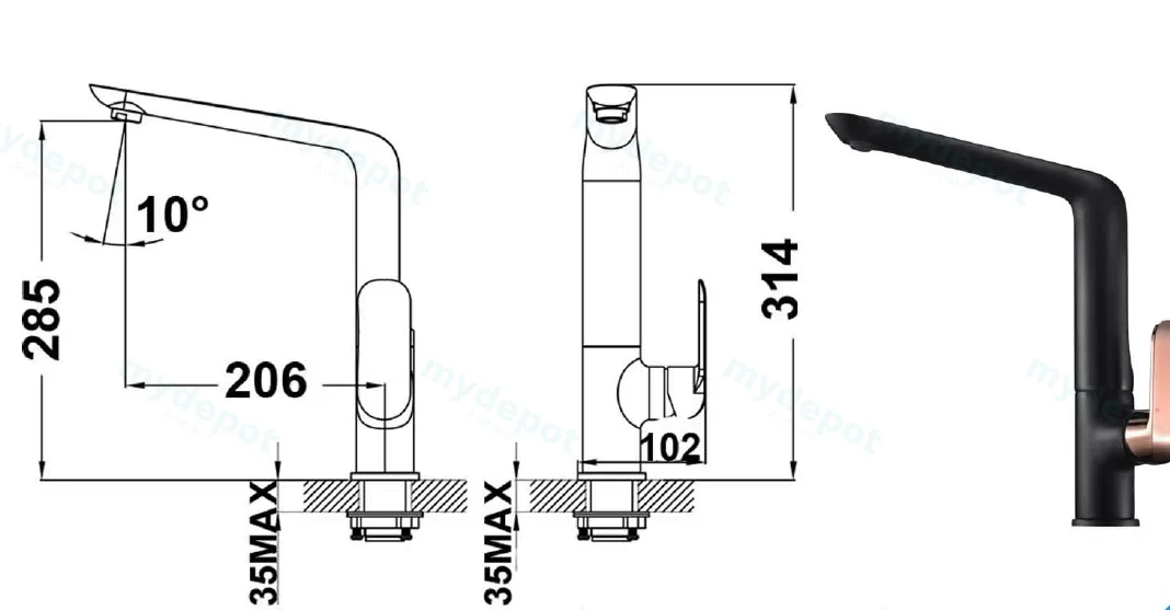 Kara Chrome Sink Mixer Lead Free view 2